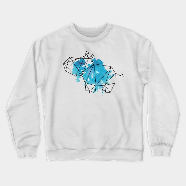 Geometric hippo Crewneck Sweatshirt by RosanneCreates